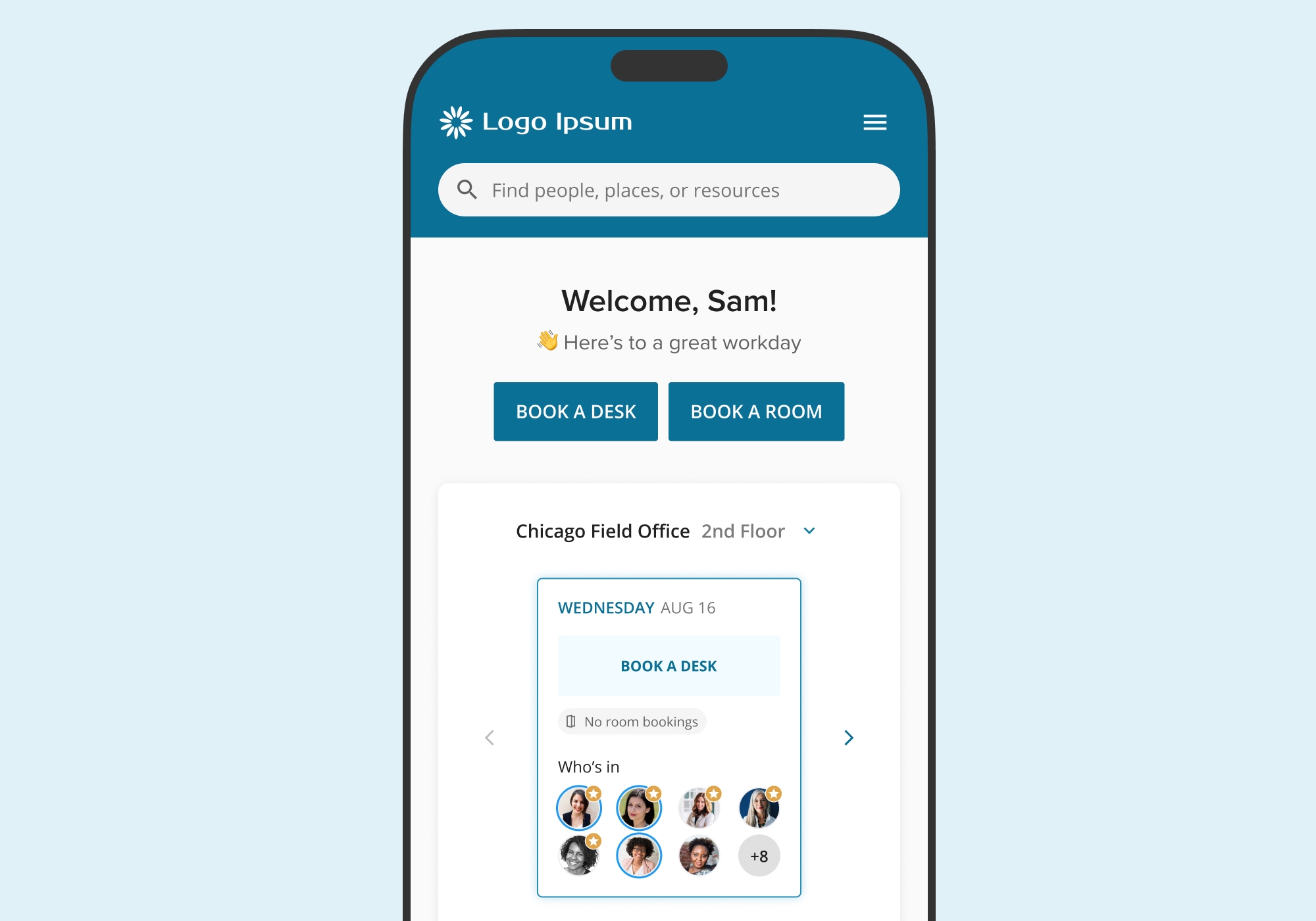 A screenshot of the new employee dashboard on mobile.