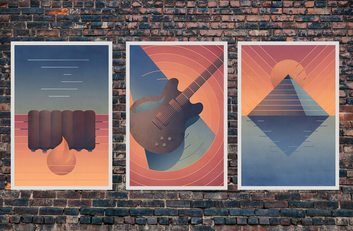 Memphis themed poster series
