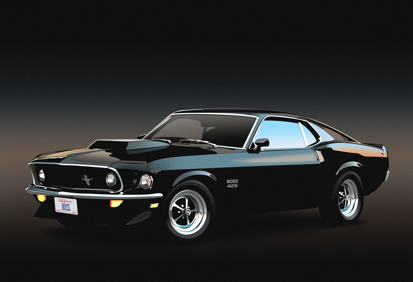 My vexel image of a Mustang Boss 429.